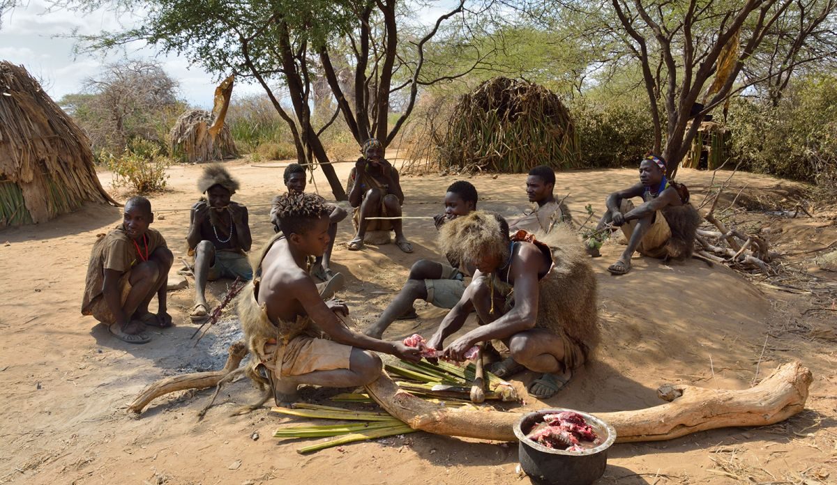 Meal Preparation, Hadzabe Tribe, Arusha, Tanzania